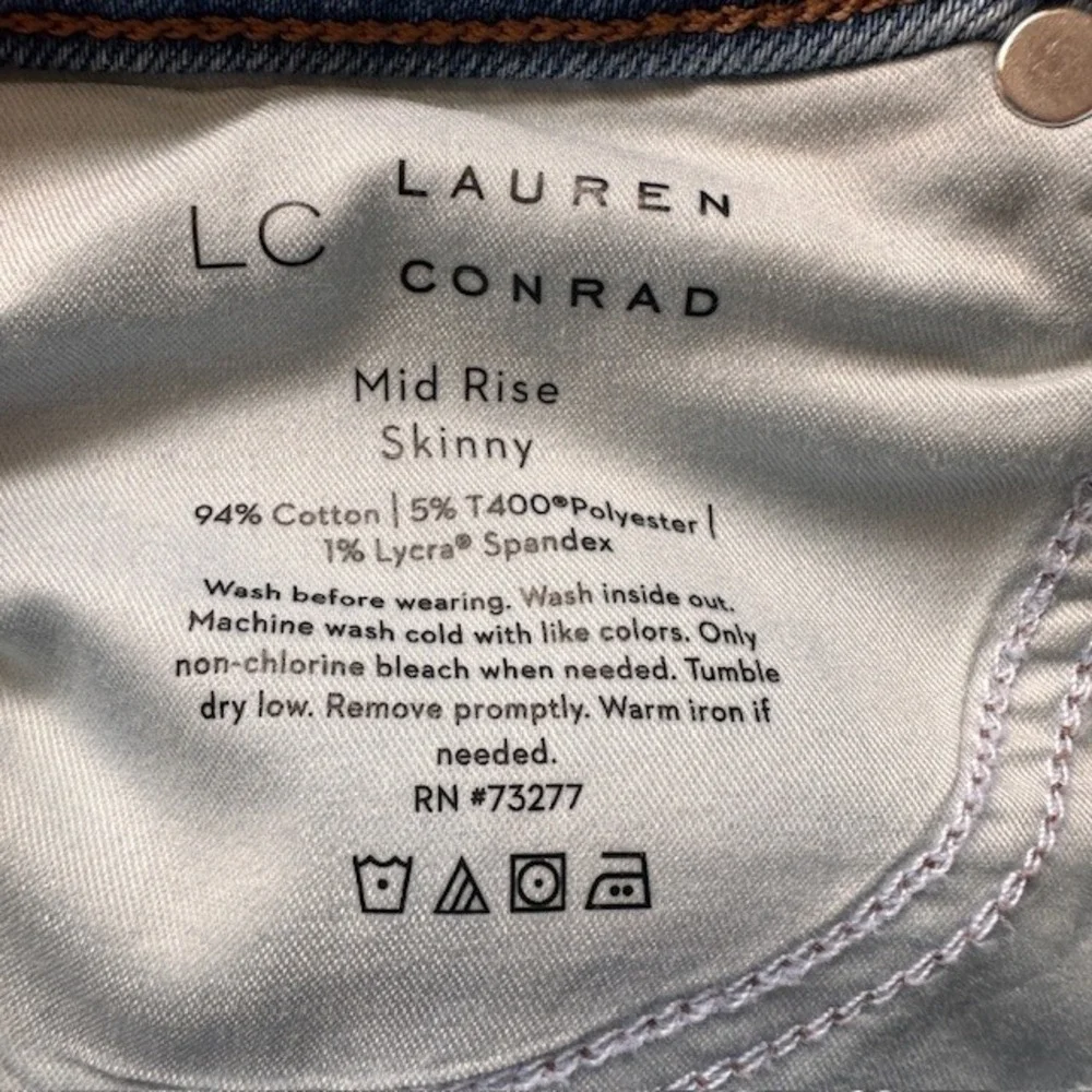 LC Lauren Conrad Women's Mid Rise Skinny Ankle Stretch Jeans 0‎